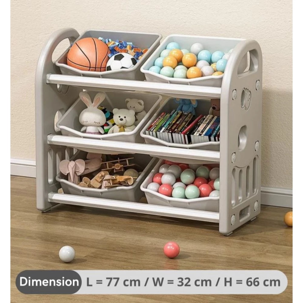 Kids Toy Storage Rack with 6 Bins