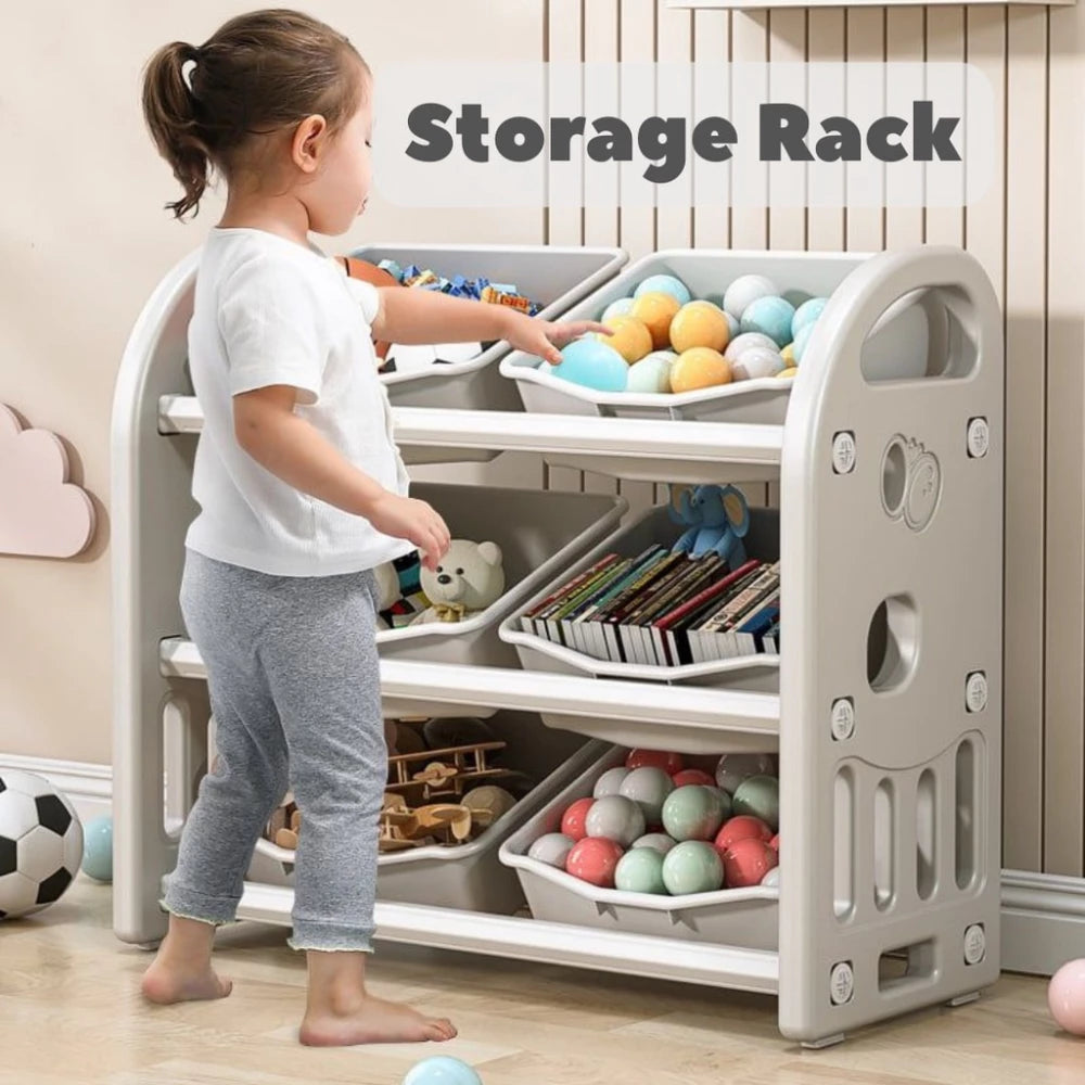 Kids Toy Storage Rack with 6 Bins