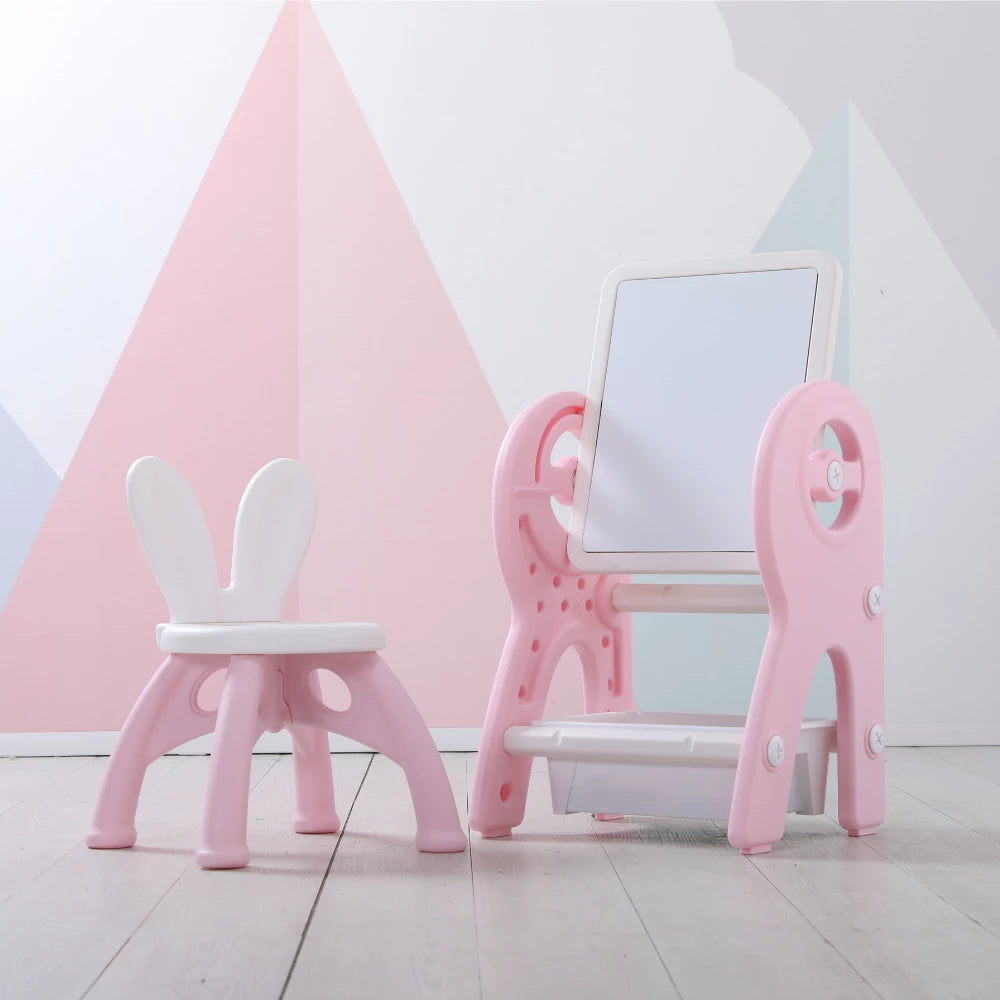 Kids Whiteboard and Lego Block Table with Chair