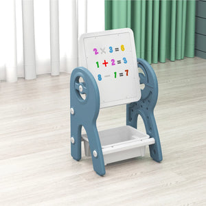 Kids Whiteboard and Lego Block Table with Chair