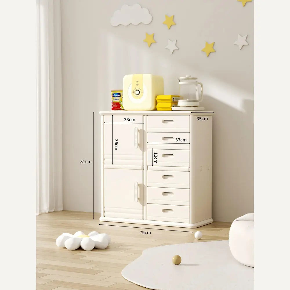 Kids Storage Rack with Two Doors and Six Drawers