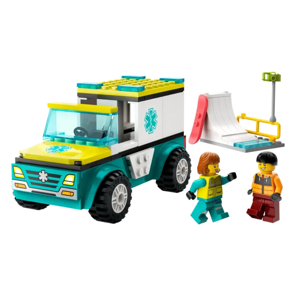 LEGO 60403 City Emergency Ambulance And Snowboarder