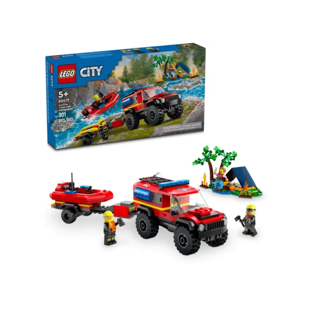 LEGO 60412 City 4X4 Fire Truck With Rescue Boat