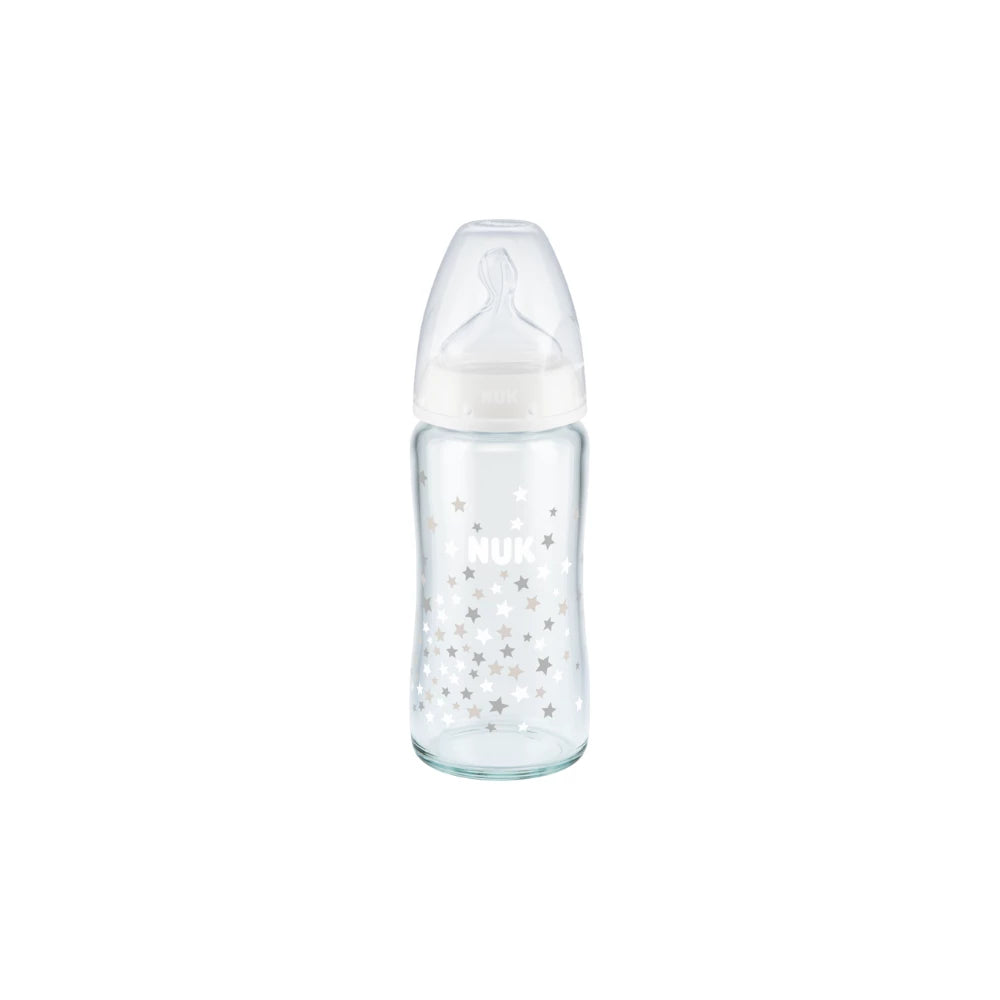 NUK First Choice Plus Glass Baby Bottle with Temperature Control 0-6months