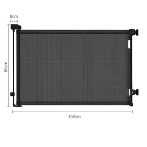 Retractable Safety Gate Fence For Pets And Kids  - Black