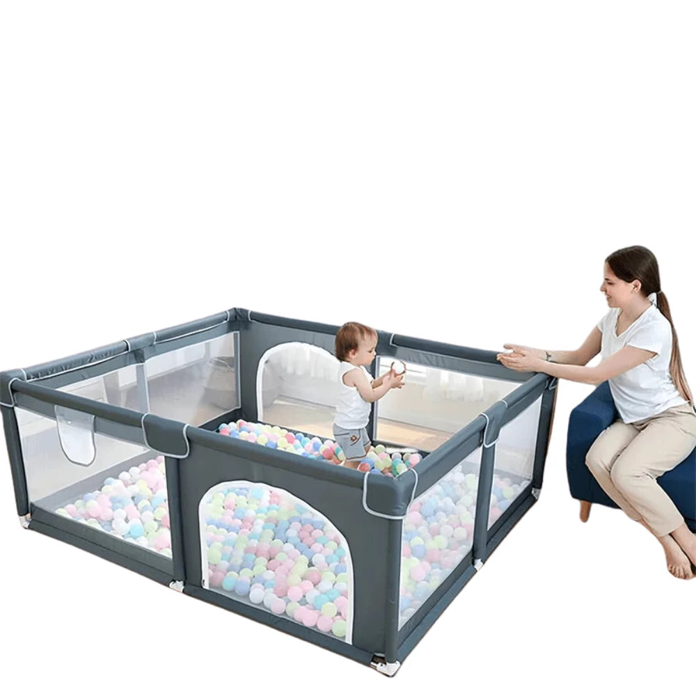 Square-Shaped Kids Playpen - Customizable & Foldable