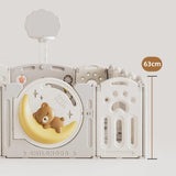Baby Bear Theme Playpen with 3D Design and Basketball Hoop 16+2 - KiwiBargain