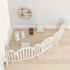 Baby safety gate with base and gate 21 panels white NZ - KiwiBargain