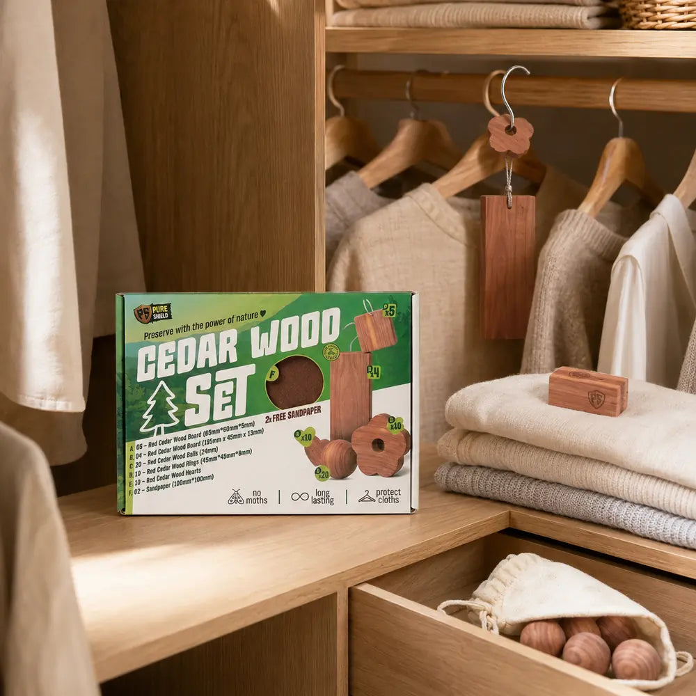 Pure Shield Natural Red Cedar Wood Wardrobe Set