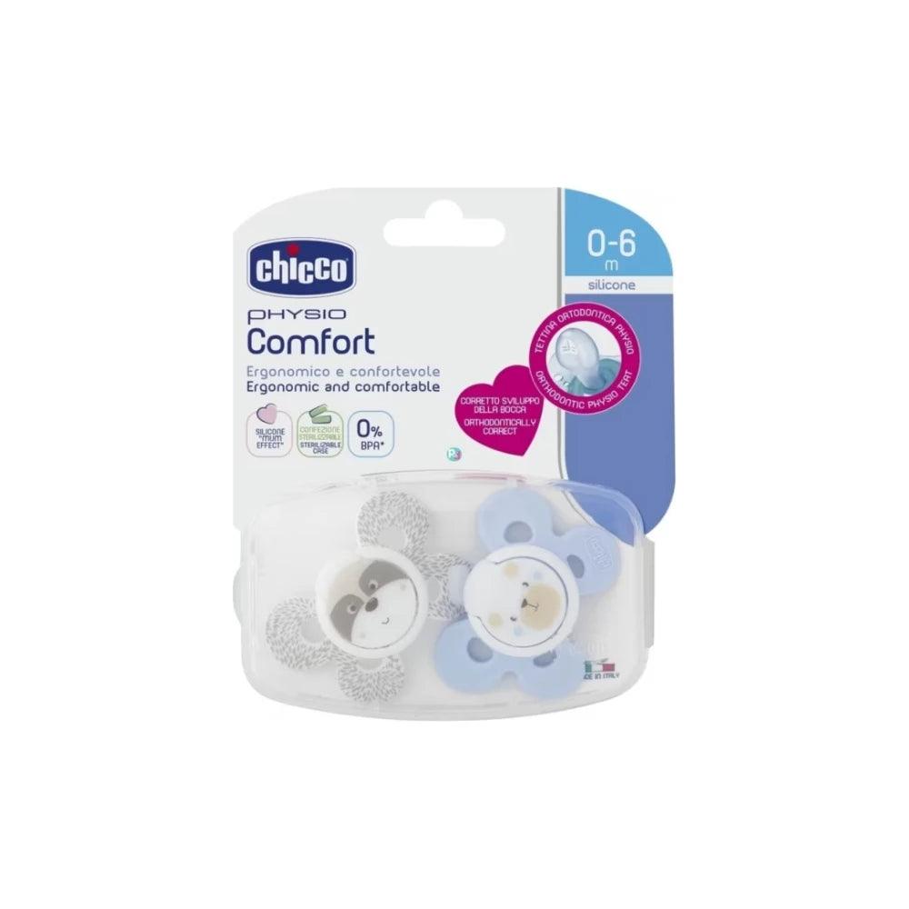 Chicco Silicone Soother: Physio Comfort 0-6m 2pk - KiwiBargain