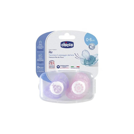 Chicco Soother: Physio Air 0-6m 2pk - KiwiBargain