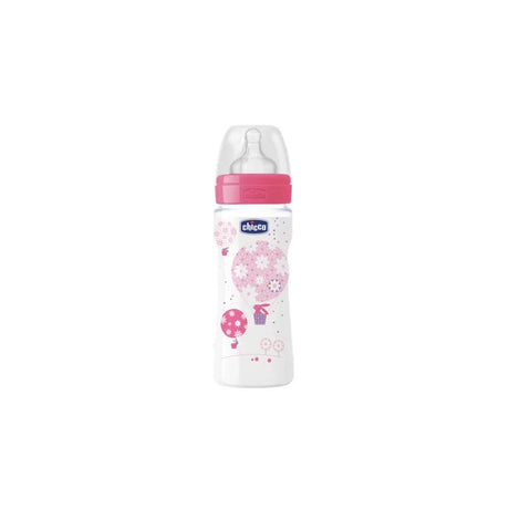 Chicco Well-Being Bottle 4m+ 330ml Pink bottle - KiwiBargain