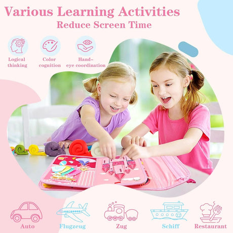 Convertible Travel Busy Board – Dollhouse & Dinosaur Styles – image 6 of 11