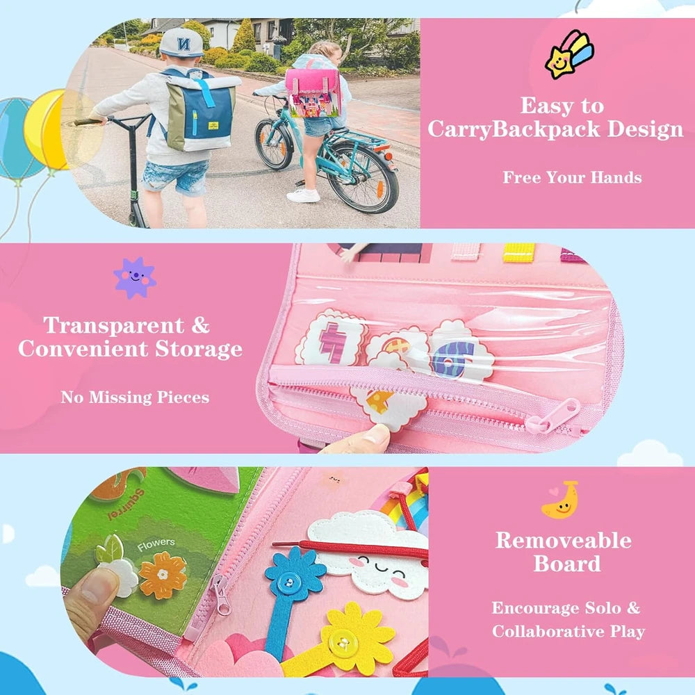 Convertible Travel Busy Board – Dollhouse & Dinosaur Styles – image 8 of 11