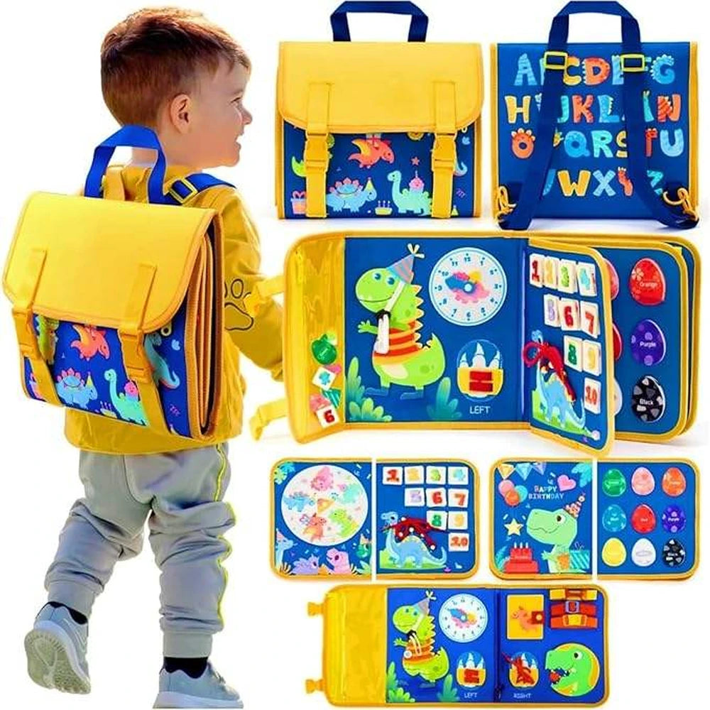 Dinosaur Backpack Busy Board – Portable Learning Activity Book – image 2 of 4