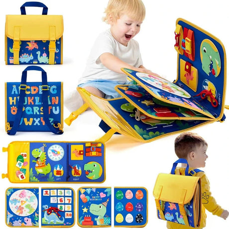 Dinosaur Backpack Busy Board – Portable Learning Activity Book – image 3 of 4
