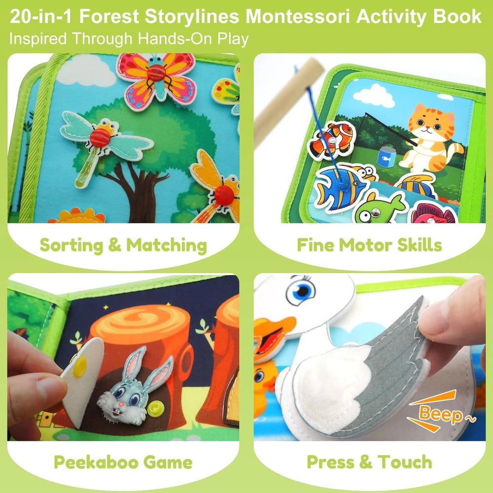 Forest Adventure Sensory Quiet Book – Nature Activity Play – image 3 of 8