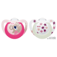 NUK Star Day & Night Silicone Soother - 2Pk - 0-36 Months - KiwiBargain