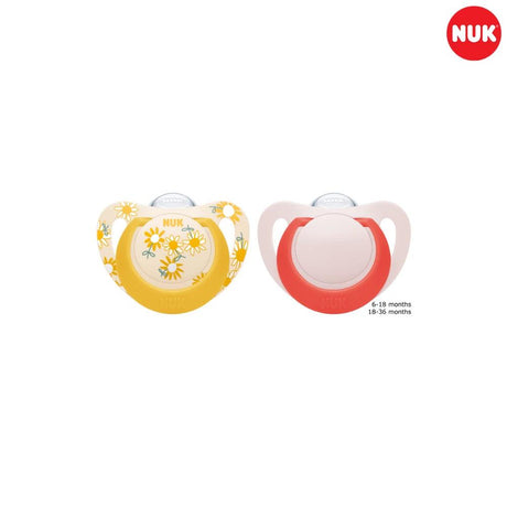 NUK Star Silicone Soother - 2pk - 0-36 Months - KiwiBargain