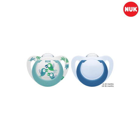 NUK Star Silicone Soother - 2pk - 0-36 Months - KiwiBargain