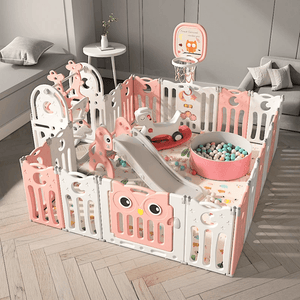 Owl Design Baby Playpen: Slide, Swing, Rocking Horse, Ball Pool & More - KiwiBargain