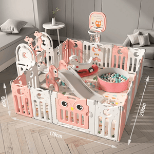 Owl Design Baby Playpen: Slide, Swing, Rocking Horse, Ball Pool & More - KiwiBargain