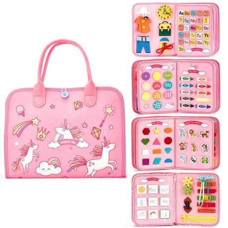Pink Unicorn Travel Busy Board – Life Skills Activity Book – image 2 of 11