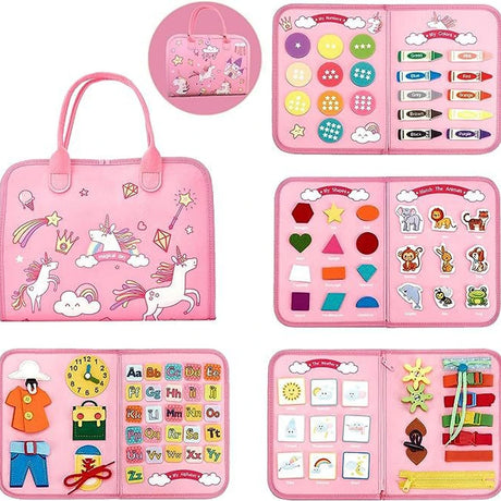 Pink Unicorn Travel Busy Board – Life Skills Activity Book – image 3 of 11