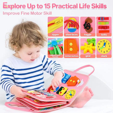 Pink Unicorn Travel Busy Board – Life Skills Activity Book – image 4 of 11