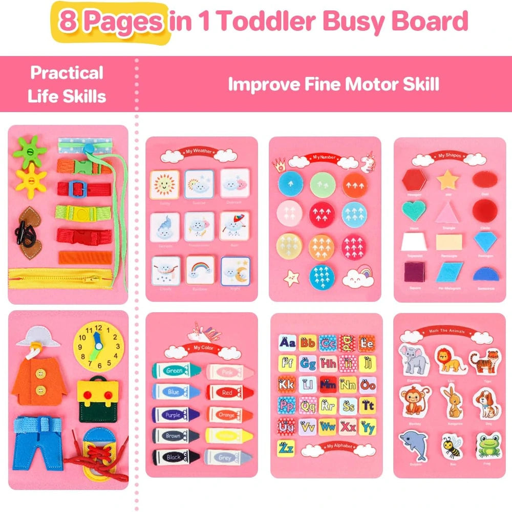 Pink Unicorn Travel Busy Board – Life Skills Activity Book – image 8 of 11
