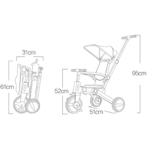 SmartFold 7-in-1 Kid's Tricycle measurements