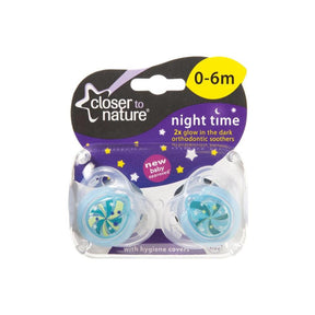Tommee Tippee Closer To Nature Night Time Soothers- 2pack - KiwiBargain