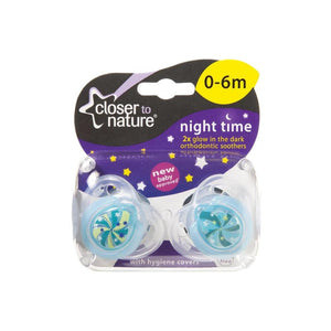 Tommee Tippee Closer To Nature Night Time Soothers- 2pack - KiwiBargain