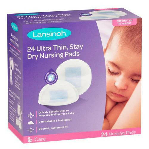 Disposable Stay Dry Nursing Pads, 24 Wrapped Pads - Lansinoh - Glowish