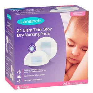 Disposable Stay Dry Nursing Pads, 24 Wrapped Pads - Lansinoh - Glowish