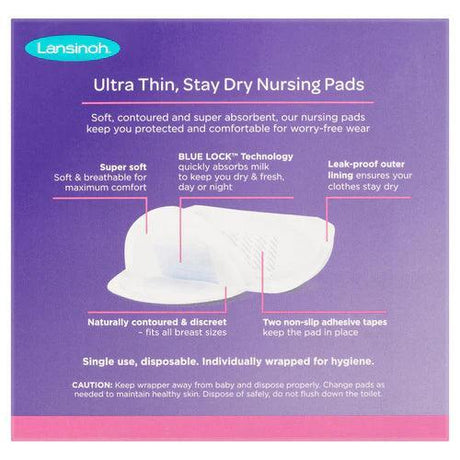 Disposable Stay Dry Nursing Pads, 24 Wrapped Pads - Lansinoh - Glowish
