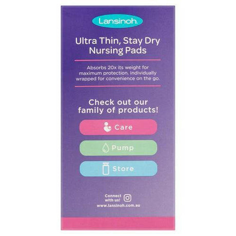 Disposable Stay Dry Nursing Pads, 24 Wrapped Pads - Lansinoh - Glowish